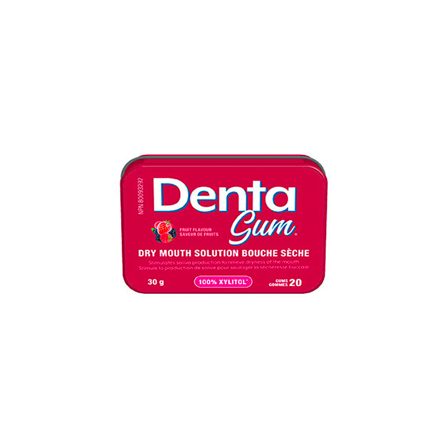 Denta Gum Fruits Tins 20 Boitier Seul Gomme Bouche Seche Dry Mouth Gum