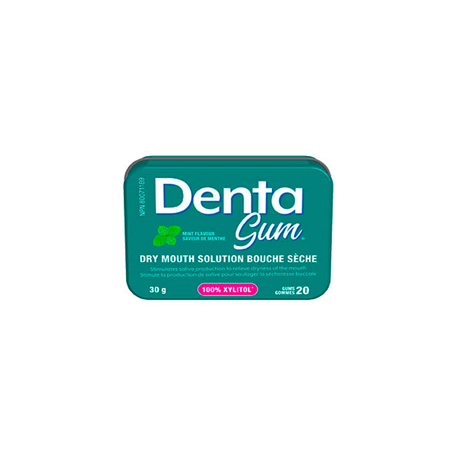 Denta Gum Menthe Tins 20 Boitier Seul Gomme Bouche Seche Dry Mouth Gum
