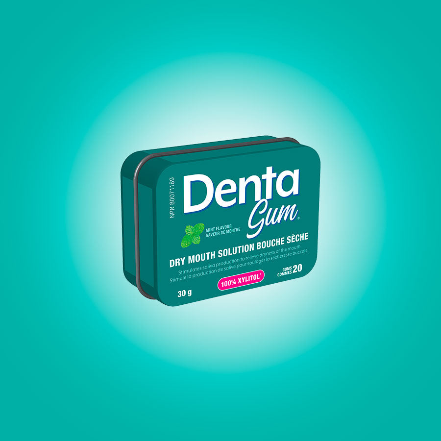 Denta Gum Menthe Tins 20 Boitier Gomme Bouche Seche Dry Mouth Gum
